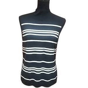 Susina black and white sleeveless woven top XL